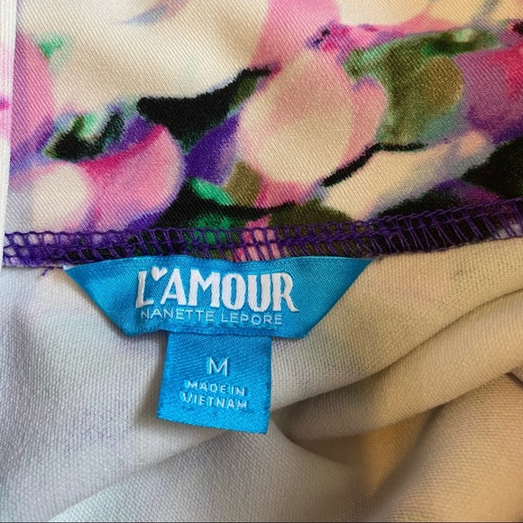 L’Amour Nanette Lepore Watercolor Polka Dot Stretchy Mini Pencil Skirt Sz M - Picture 5 of 8